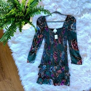 NWT Square neck, fitted, floral dress
